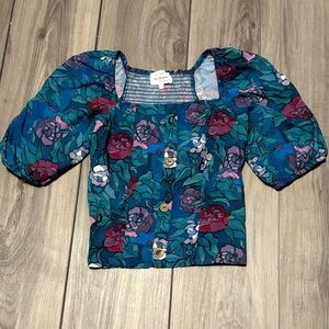 Bohme Multicolor Floral Puff Sleeve Blouse